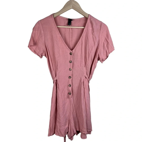 Wild Fable • Pink Tie Waist Romper - Picture 1 of 8